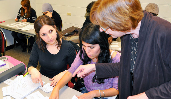 Teacher teaching students in a classroom