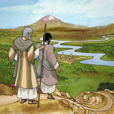 Lot chooses the Jordan River Valley. God Promises Abram. Free Bible Images.