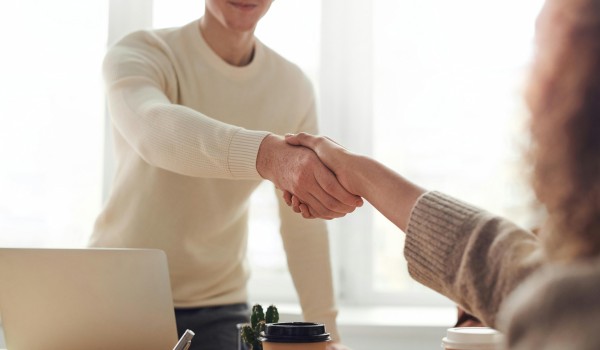 Shaking hand during a job interview